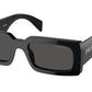 Prada PRA07S Pillow Sunglasses  1AB5S0-Black 52-145-20 - Color Map Black