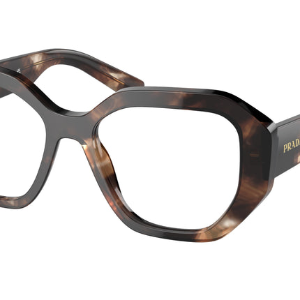 Prada PRA07VF Irregular Eyeglasses  07R1O1-Havana Caramel 54-140-16 - Color Map Brown