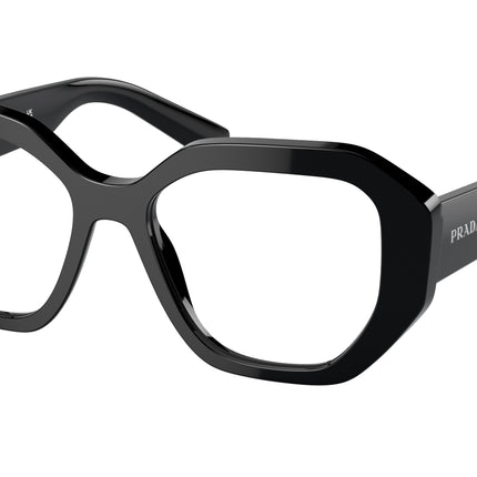 Prada PRA07V Irregular Eyeglasses  1AB1O1-Black 52-140-17 - Color Map Black