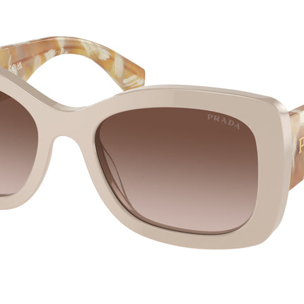 Prada PRA08S Oval Sunglasses  11O6S1-Desert 56-145-20 - Color Map Brown