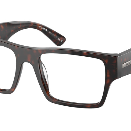 Prada PRA08VF Rectangle Eyeglasses  17N1O1-Havana 55-145-17 - Color Map Tortoise