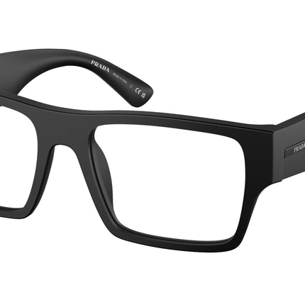 Prada PRA08V Rectangle Eyeglasses  12P1O1-Matte Black 54-145-18 - Color Map Black