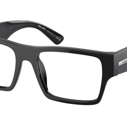 Prada PRA08V Rectangle Eyeglasses  16K1O1-Black 54-145-18 - Color Map Black