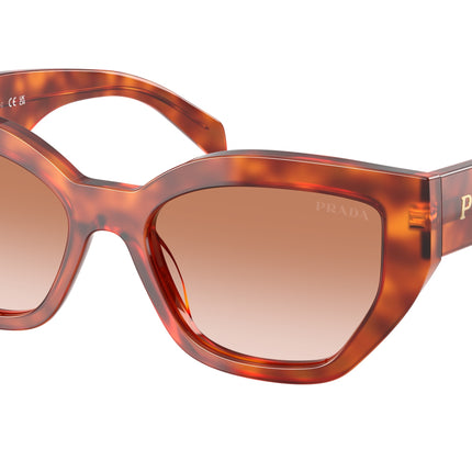 Prada PRA09SF Butterfly Sunglasses  11P70E-Cognac Tortoise 55-145-16 - Color Map Brown