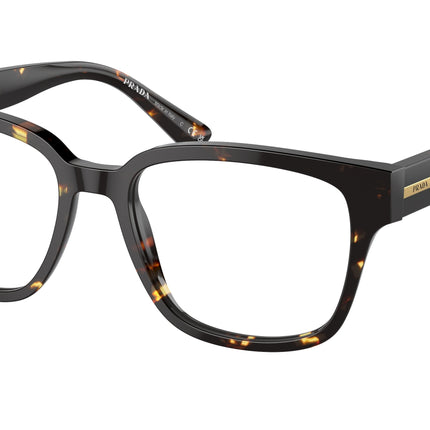 Prada PRA09VF Pillow Eyeglasses  16O1O1-Havana Black/Yellow 55-145-17 - Color Map Brown