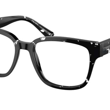 Prada PRA09V Pillow Eyeglasses  15O1O1-Havana Black Transparent 52-145-18 - Color Map Brown