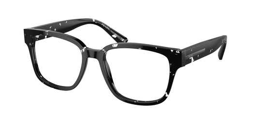 Prada PRA09V Pillow Eyeglasses  15O1O1-Havana Black Transparent 52-145-18 - Color Map Brown