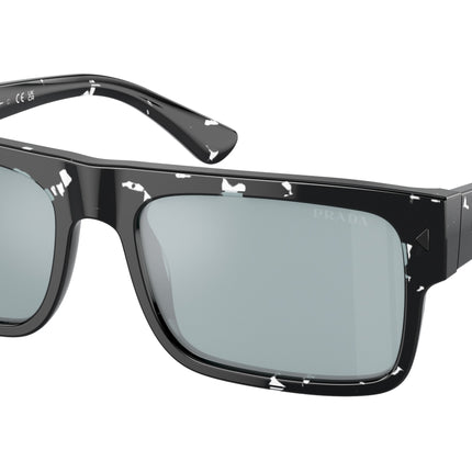 Prada PRA10S Rectangle Sunglasses  15O01A-Havana Black Transparent 59-150-19 - Color Map Brown