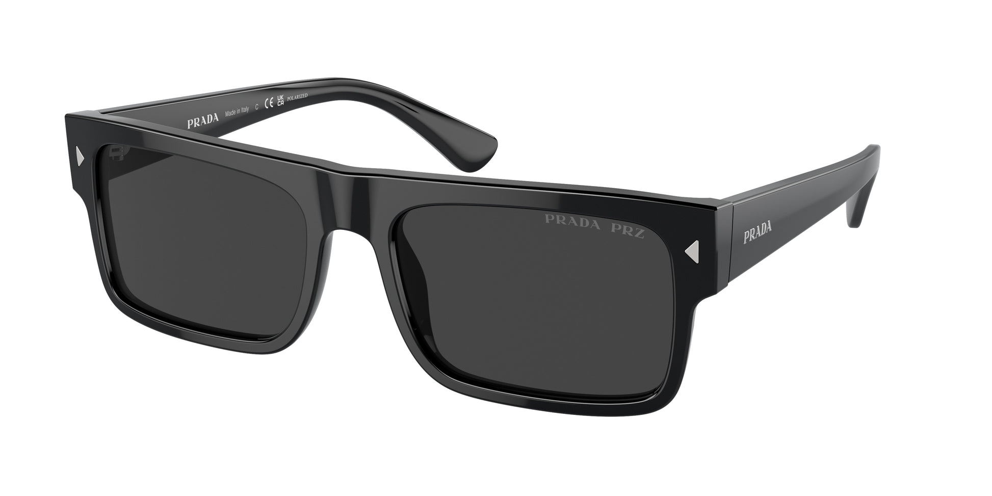 Prada PRA10S Rectangle Sunglasses  16K08G-Black 59-150-19 - Color Map Black