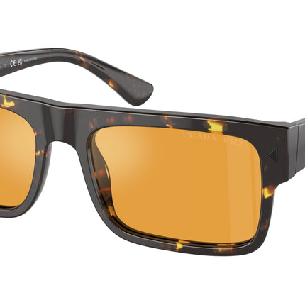 Prada PRA10S Rectangle Sunglasses  16O20C-Havana Black/Yellow 59-150-19 - Color Map Brown