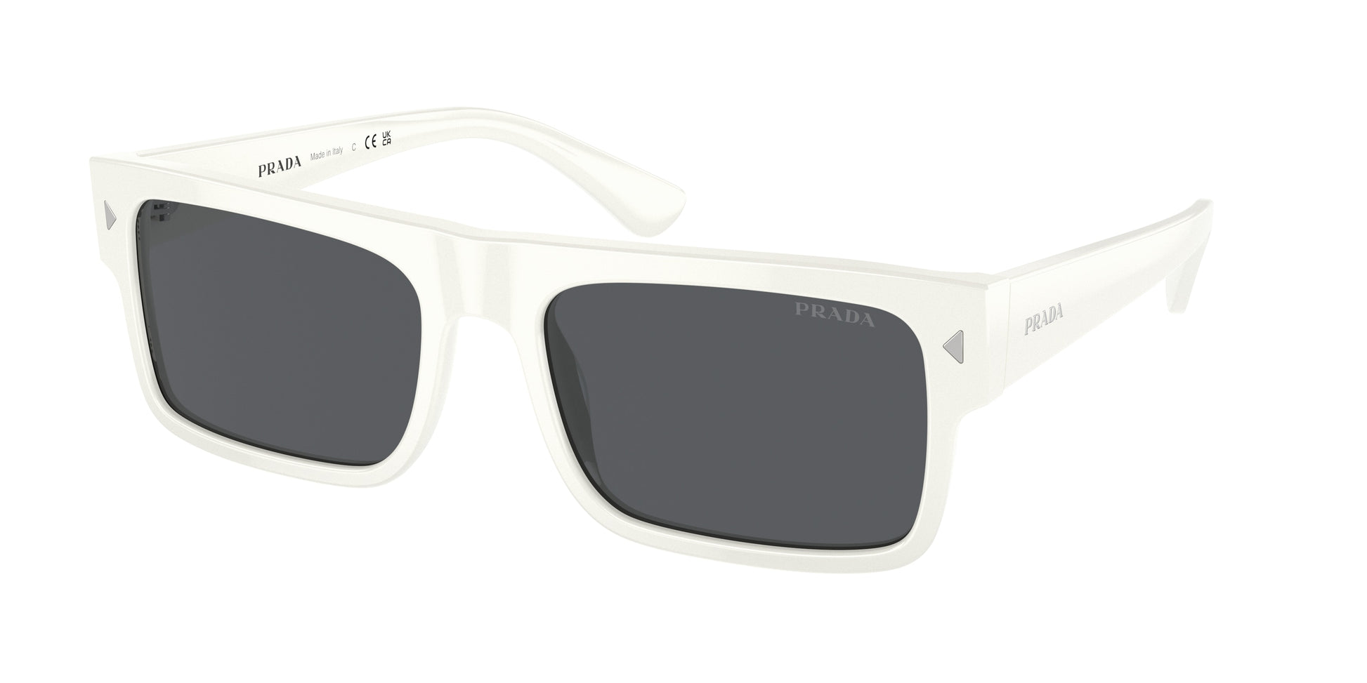 Prada PRA10S Rectangle Sunglasses  17K07T-White 59-150-19 - Color Map White