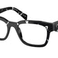Prada PRA10VF Pillow Eyeglasses  15O1O1-Havana Black Transparent 54-145-18 - Color Map Brown