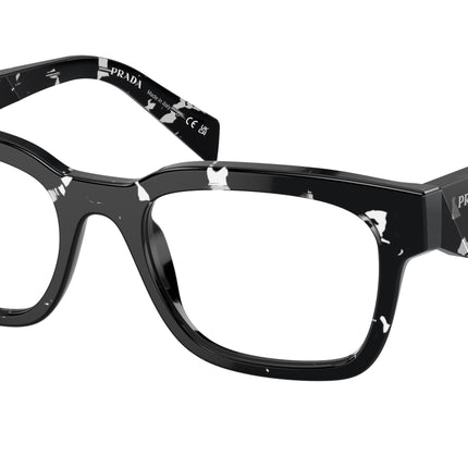 Prada PRA10V Pillow Eyeglasses  15O1O1-Havana Black Transparent 51-145-20 - Color Map Brown