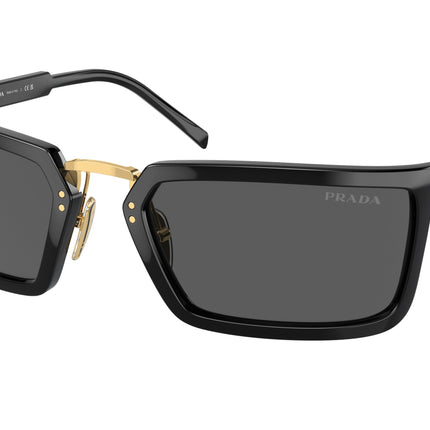 Prada PRA11S Irregular Sunglasses  1AB5S0-Black 62-125-23 - Color Map Black