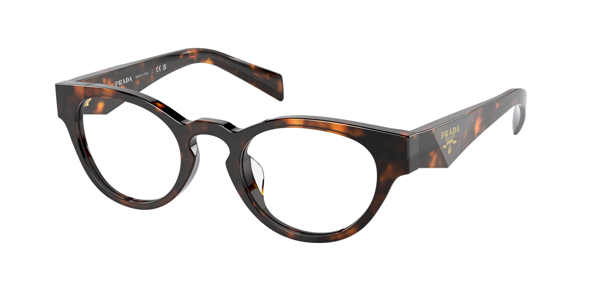 Prada PRA11VD Oval Eyeglasses  14L1O1-Honey Tortoise 49-145-22 - Color Map Tortoise