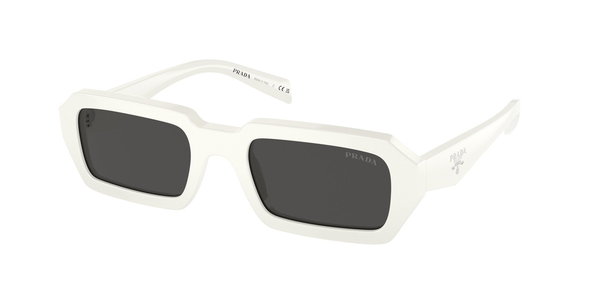 Prada PRA12SF Irregular Sunglasses  17K08Z-White 54-140-19 - Color Map White
