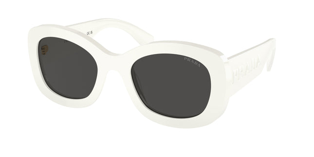 Prada PRA13S Oval Sunglasses  1425S0-Talc 54-145-23 - Color Map White
