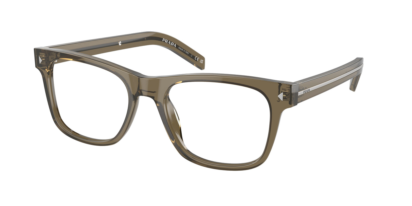 Prada PRA13VF Pillow Eyeglasses  18T1O1-Transparent Earth 54-150-18 - Color Map Brown