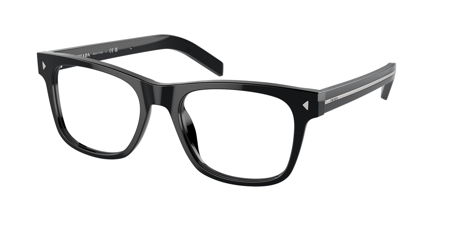 Prada PRA13V Pillow Eyeglasses  16K1O1-Black 54-150-19 - Color Map Black