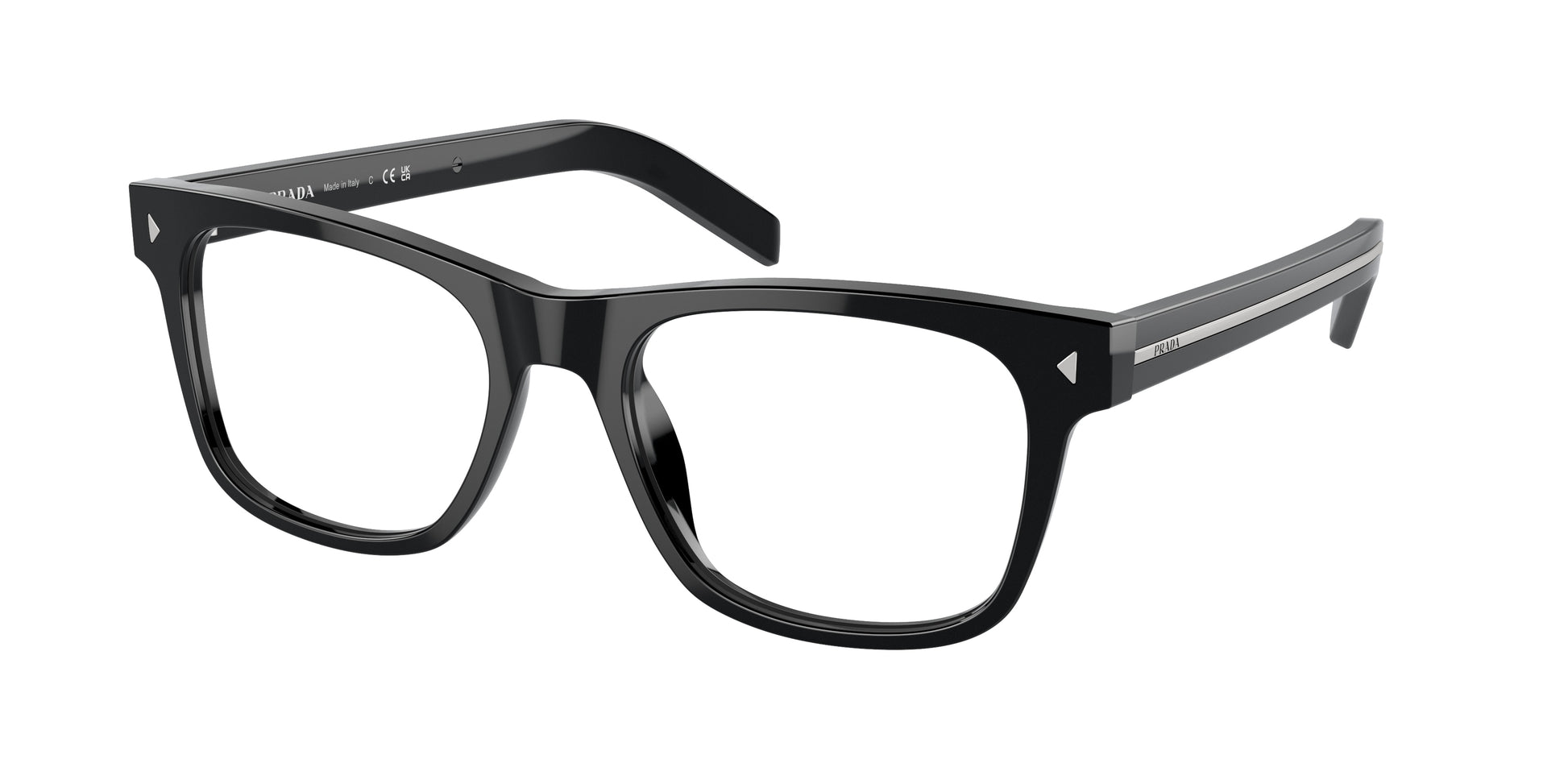 Prada PRA13V Pillow Eyeglasses  16K1O1-Black 54-150-19 - Color Map Black
