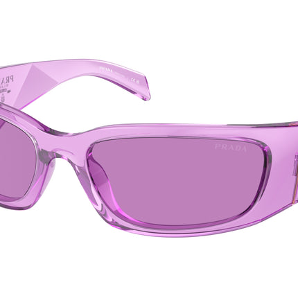 Prada PRA14S Butterfly Sunglasses  13R30G-Transparent Ametyst 60-120-18 - Color Map Clear