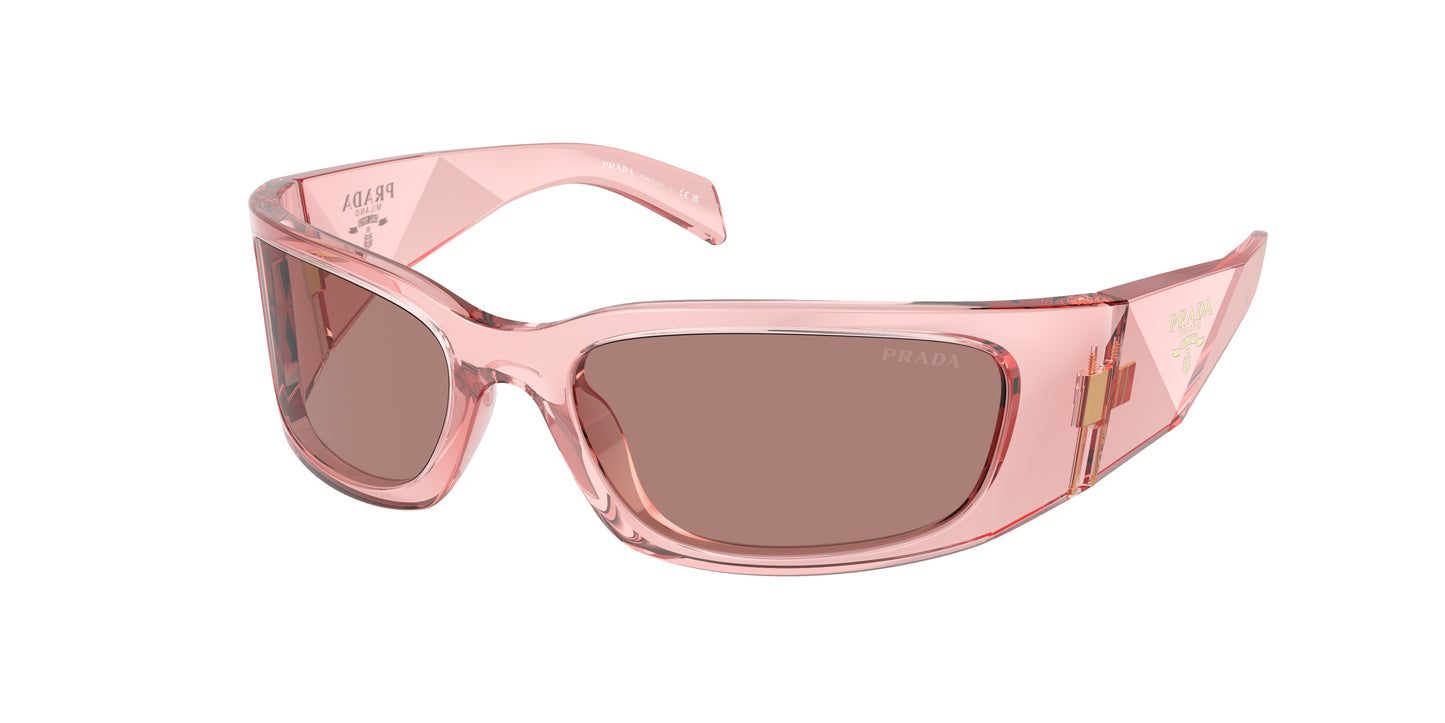 Prada PRA14S Butterfly Sunglasses  19Q10D-Transparent Peach 60-120-18 - Color Map Pink