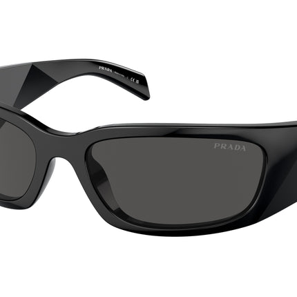 Prada PRA14S Butterfly Sunglasses  1AB5S0-Black 60-120-18 - Color Map Black