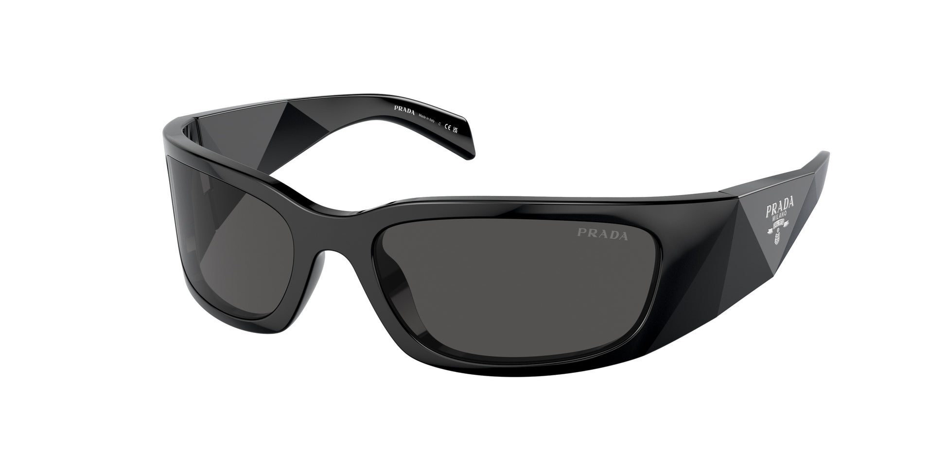 Prada PRA14S Butterfly Sunglasses  1AB5S0-Black 60-120-18 - Color Map Black