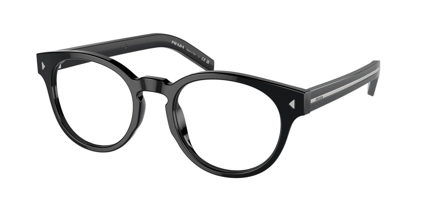 Prada PRA14VF Phantos Eyeglasses  16K1O1-Black 52-150-20 - Color Map Black