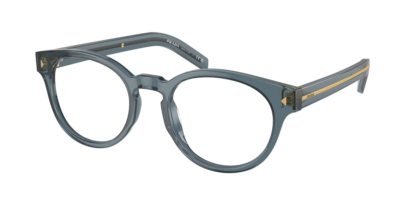 Prada PRA14VF Phantos Eyeglasses  17T1O1-Transparent Ocean 52-150-20 - Color Map Blue