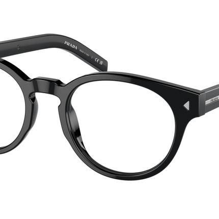 Prada PRA14V Phantos Eyeglasses  16K1O1-Black 52-150-21 - Color Map Black