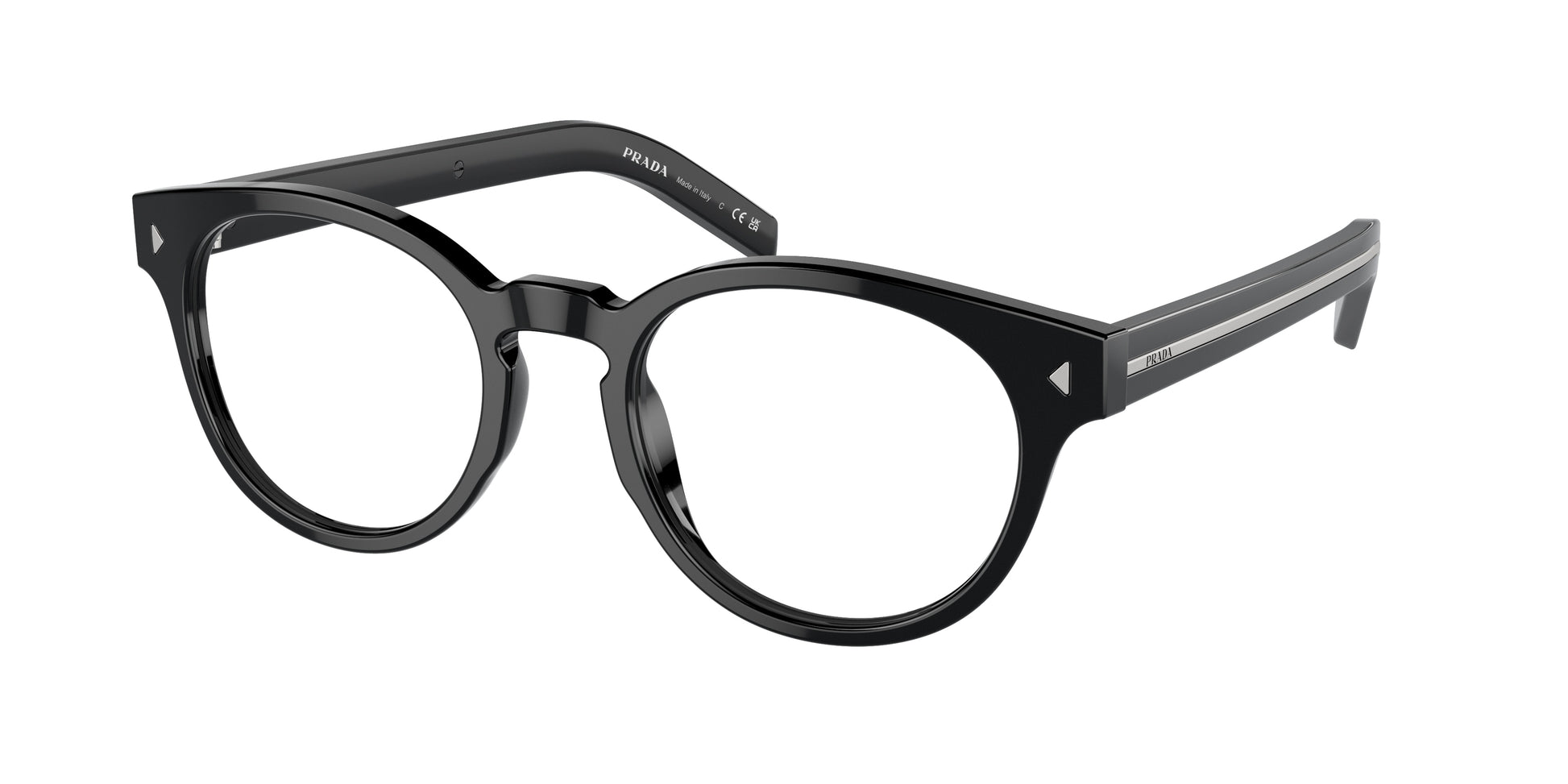 Prada PRA14V Phantos Eyeglasses  16K1O1-Black 52-150-21 - Color Map Black