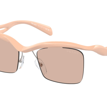 Prada PRA15S Rectangle Sunglasses  18Q4I2-Peach 47-135-20 - Color Map Pink