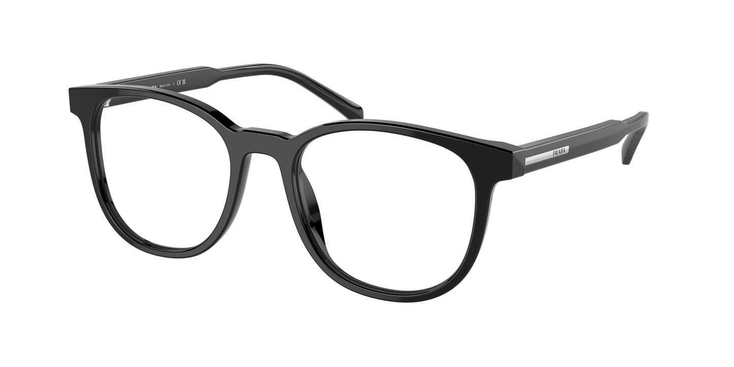 Prada PRA15VF Phantos Eyeglasses  16K1O1-Black 54-145-18 - Color Map Black