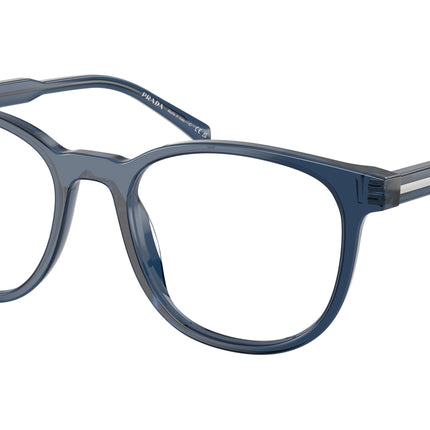 Prada PRA15V Phantos Eyeglasses  08Q1O1-Crystal Blue 52-145-19 - Color Map Blue