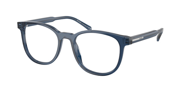 Prada PRA15V Phantos Eyeglasses  08Q1O1-Crystal Blue 52-145-19 - Color Map Blue