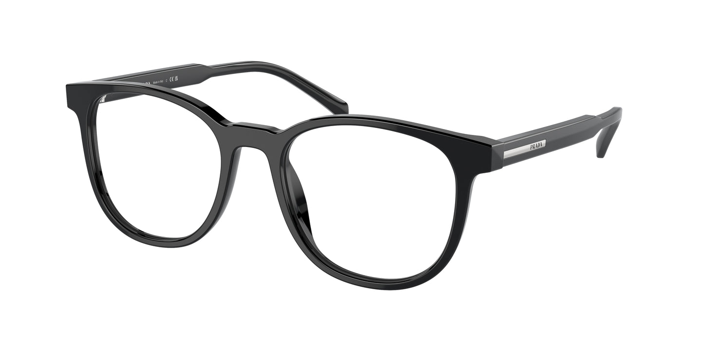 Prada PRA15V Phantos Eyeglasses  16K1O1-Black 52-145-19 - Color Map Black