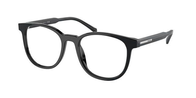 Prada PRA15V Phantos Eyeglasses  16K1O1-Black 52-145-19 - Color Map Black