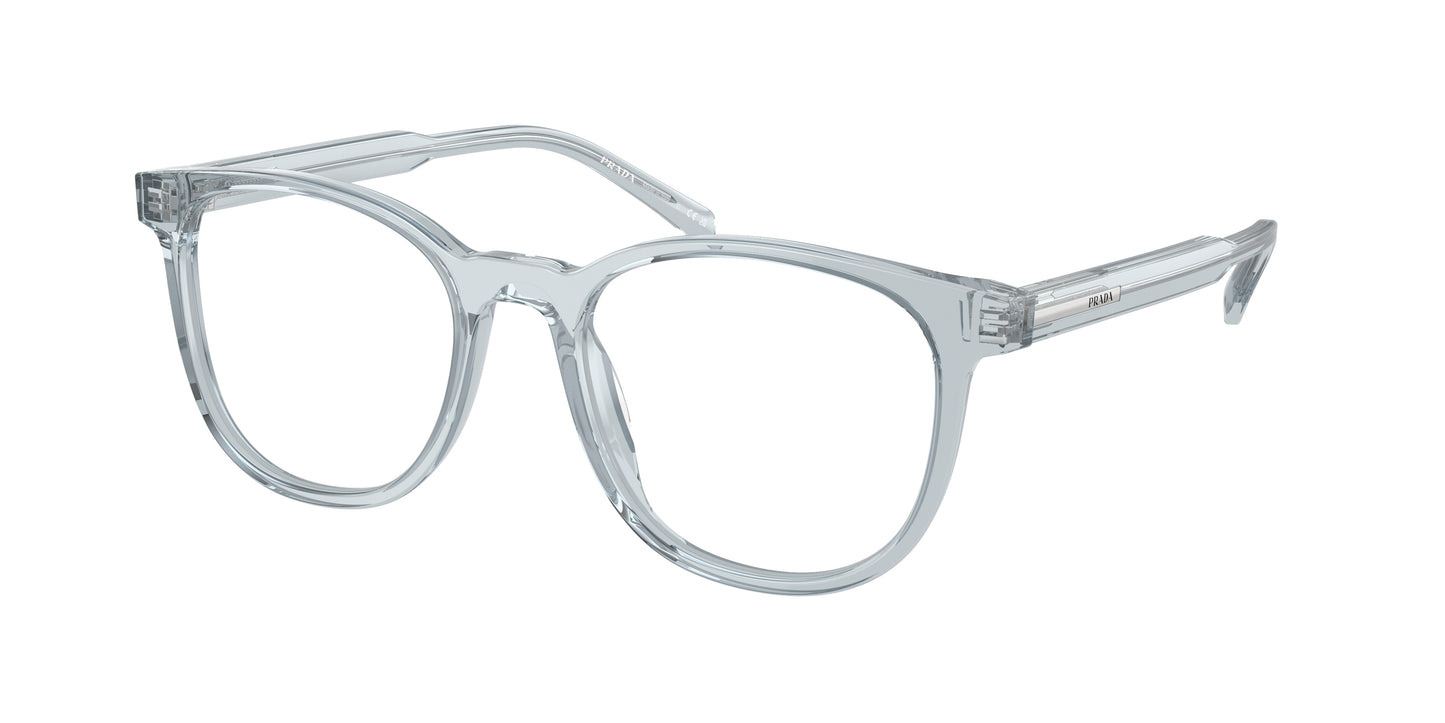 Prada PRA15V Phantos Eyeglasses  19T1O1-Transparent Azure 52-145-19 - Color Map Blue