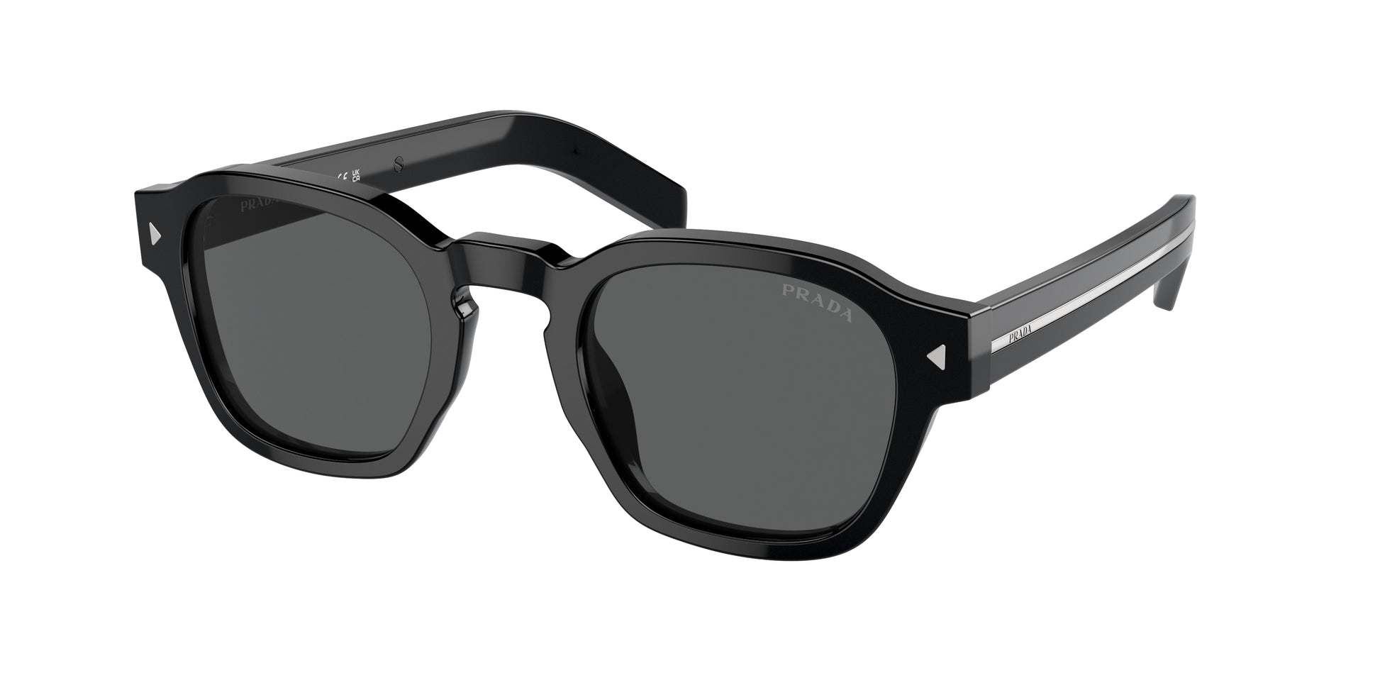 Prada PRA16S Phantos Sunglasses  16K731-Black 52-150-24 - Color Map Black