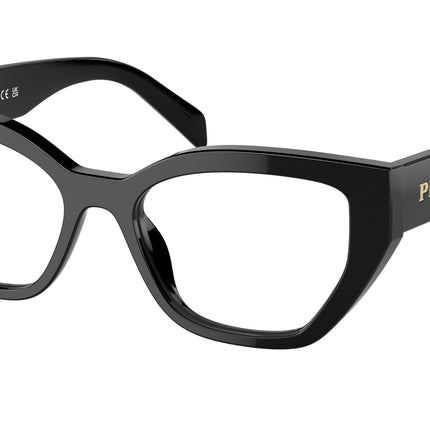 Prada PRA16V Irregular Eyeglasses  16K1O1-Black 53-145-18 - Color Map Black