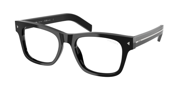 Prada PRA17SF Rectangle Sunglasses  16K60K-Black 55-150-18 - Color Map Black