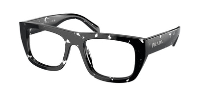 Prada PRA17VF Rectangle Eyeglasses  15O1O1-Black Crystal Tortoise 53-145-19 - Color Map Black