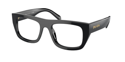 Prada PRA17VF Rectangle Eyeglasses  16K1O1-Black 53-145-19 - Color Map Black