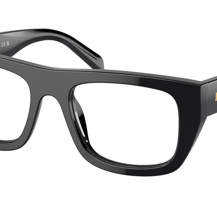 Prada PRA17V Rectangle Eyeglasses  16K1O1-Black 53-145-20 - Color Map Black