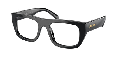 Prada PRA17V Rectangle Eyeglasses  16K1O1-Black 53-145-20 - Color Map Black