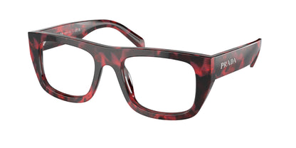 Prada PRA17V Rectangle Eyeglasses  16U1O1-Ruby Marble 51-145-20 - Color Map Violet