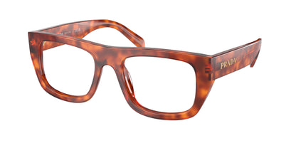 Prada PRA17V Rectangle Eyeglasses  18R1O1-Cognac Tortoise 53-145-20 - Color Map Brown