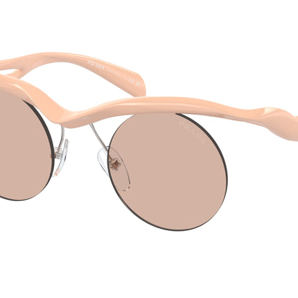 Prada PRA18S Round Sunglasses  18Q4I2-Peach 43-135-22 - Color Map Pink