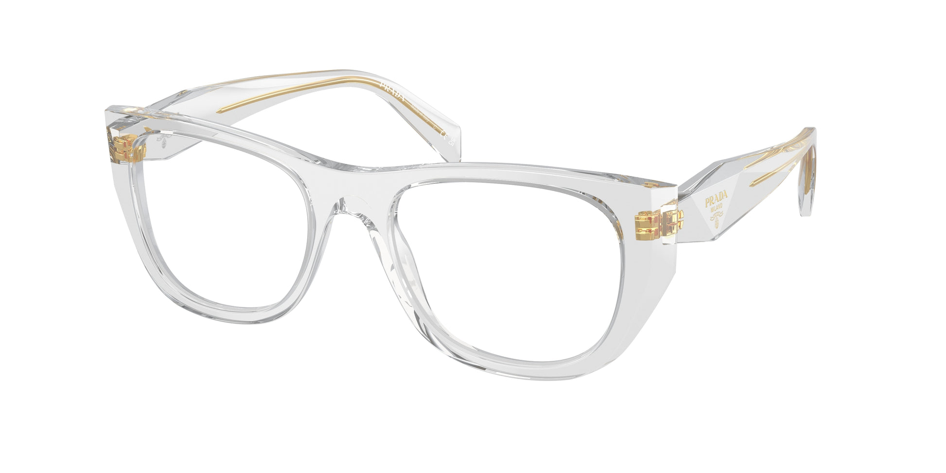 Prada PRA18V Irregular Eyeglasses  12R1O1-Transparent Grey 52-145-19 - Color Map Grey
